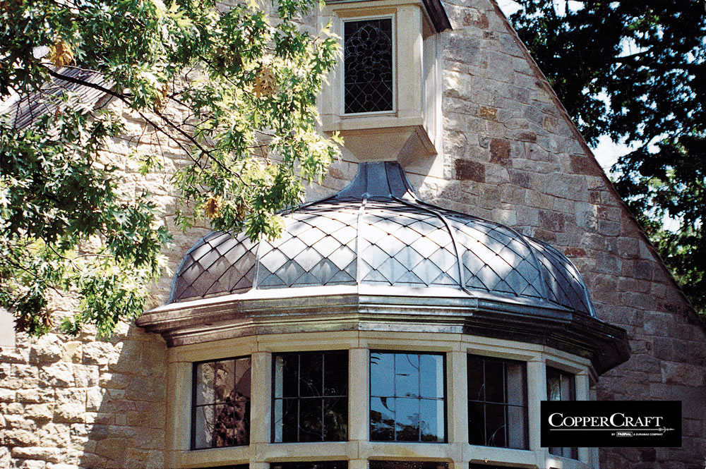 Copper roof panels